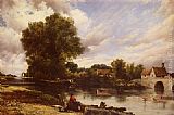 Frederick William Watts Canvas Paintings - Along The River